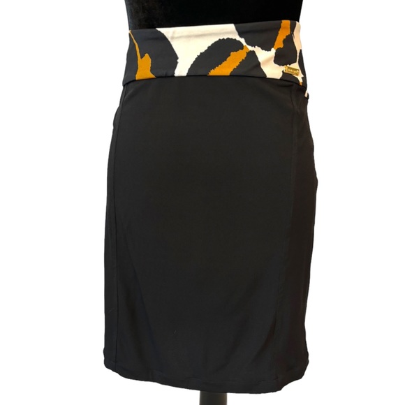 Roberto Cavalli Black Animal Print Stretch Skirt Size Large - Picture 1 of 7